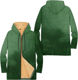 Mens Sherpa Hoodie Full-Zip Casual Fleece Hoodies Warm Winter Heavyweight Hooded