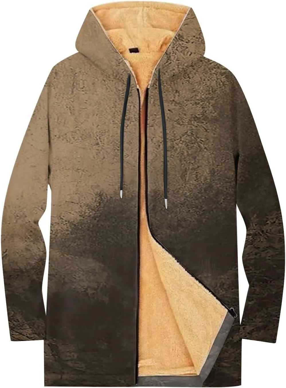Mens Sherpa Hoodie Full-Zip Casual Fleece Hoodies Warm Winter Heavyweight Hooded