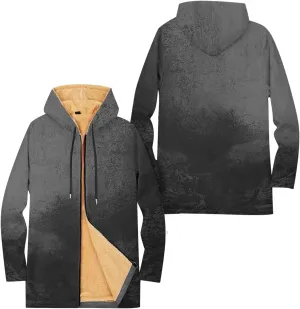 Mens Sherpa Hoodie Full-Zip Casual Fleece Hoodies Warm Winter Heavyweight Hooded
