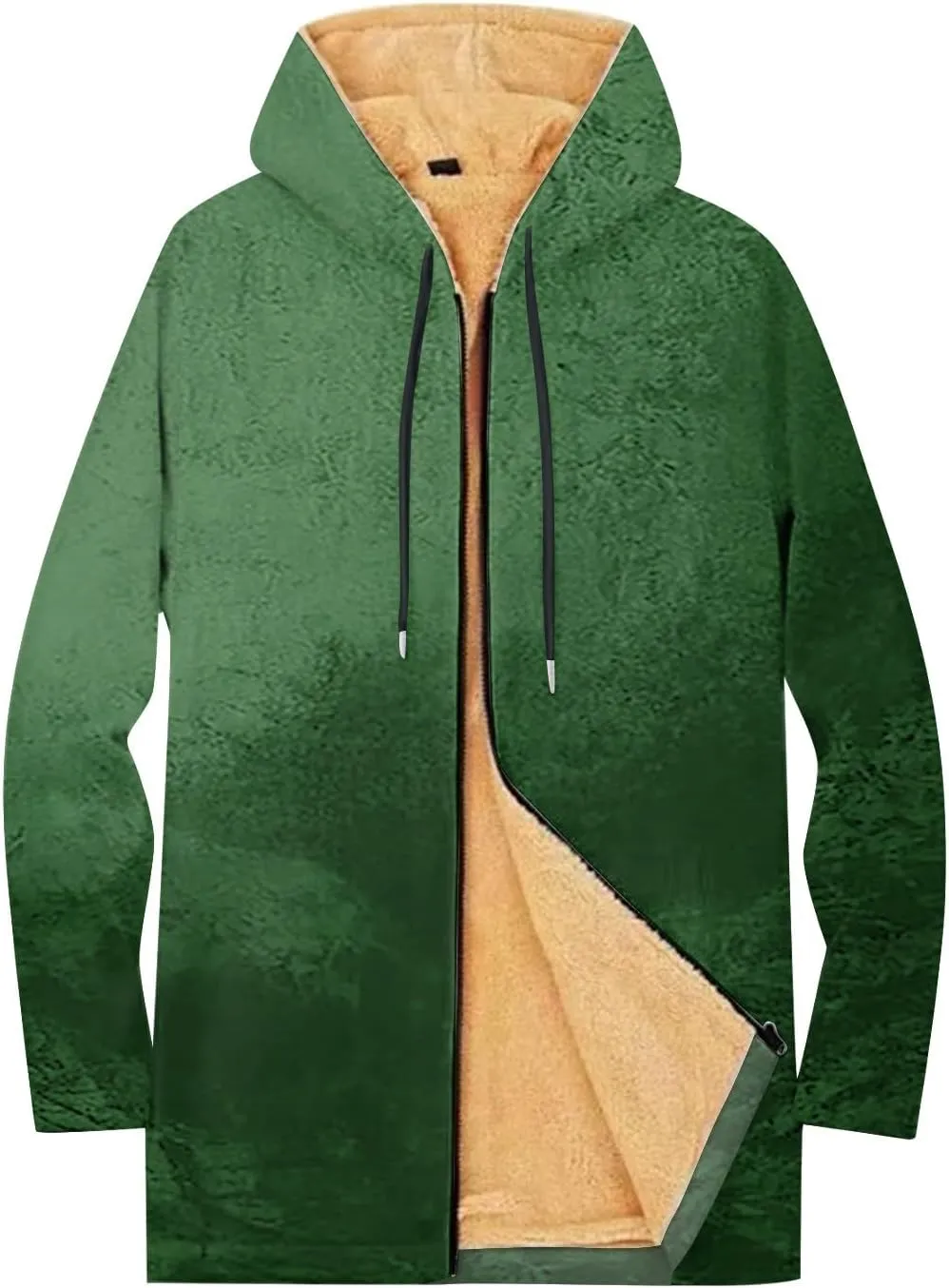 Mens Sherpa Hoodie Full-Zip Casual Fleece Hoodies Warm Winter Heavyweight Hooded