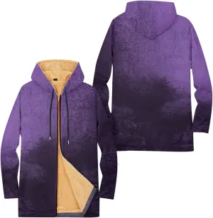 Mens Sherpa Hoodie Full-Zip Casual Fleece Hoodies Warm Winter Heavyweight Hooded