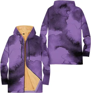 Mens Sherpa Hoodie Full-Zip Casual Thick Sweatshirt Fleece Warm Winter Hooded