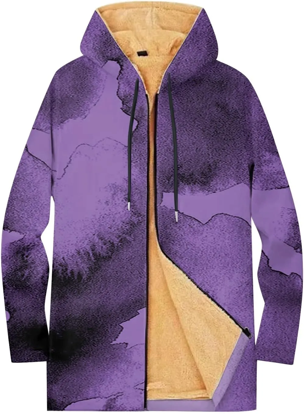 Mens Sherpa Hoodie Full-Zip Casual Thick Sweatshirt Fleece Warm Winter Hooded
