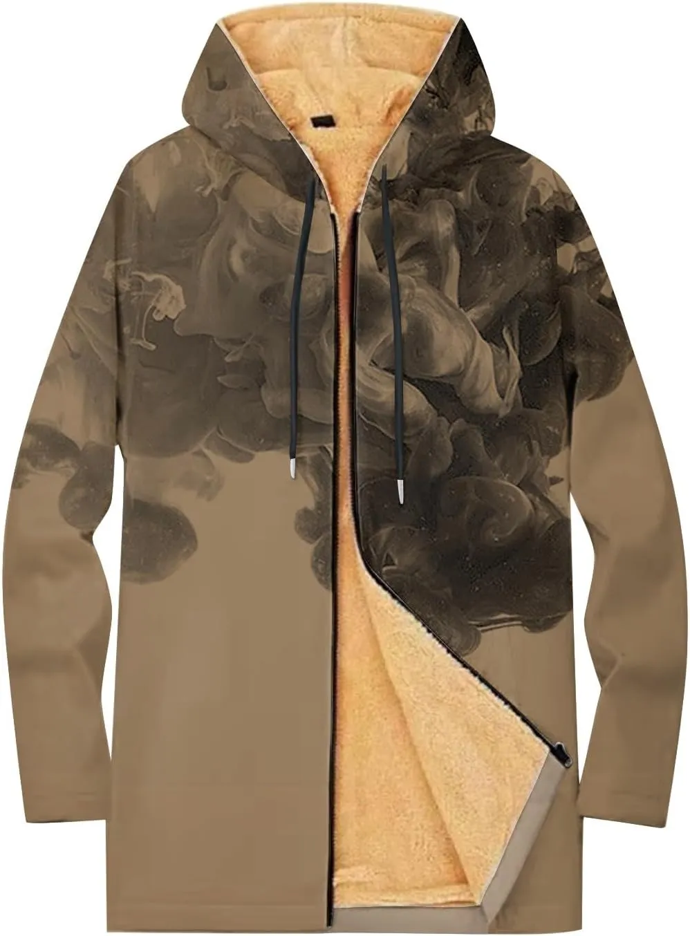 Mens Sherpa Hoodie Zip Up Heavyweight Fleece Hoodies Winter Warm Casual Sweatshirt