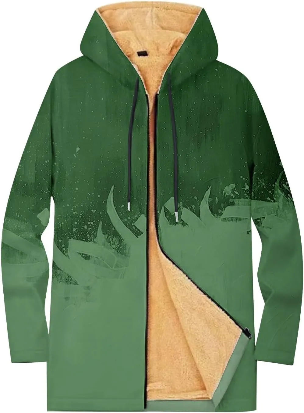 Mens Sherpa Lined Hoodie Full-Zip Casual Warm Sweatshirt Fleece Thick Thermal Hoodies