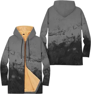 Mens Sherpa Lined Hoodie Full-Zip Heavyweight Fleece Sweatshirt Casual Winter Thermal Hooded