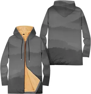 Mens Sherpa Lined Hoodie Full-Zip Heavyweight Fleece Sweatshirt Casual Winter Thermal Hooded