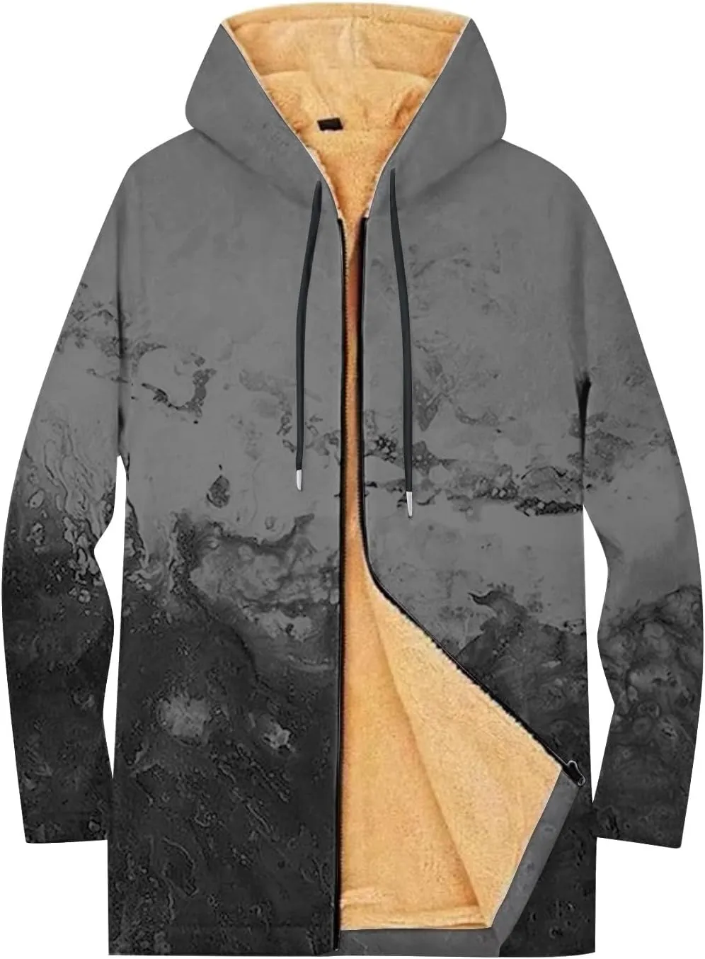 Mens Sherpa Lined Hoodie Full-Zip Heavyweight Fleece Sweatshirt Casual Winter Thermal Hooded
