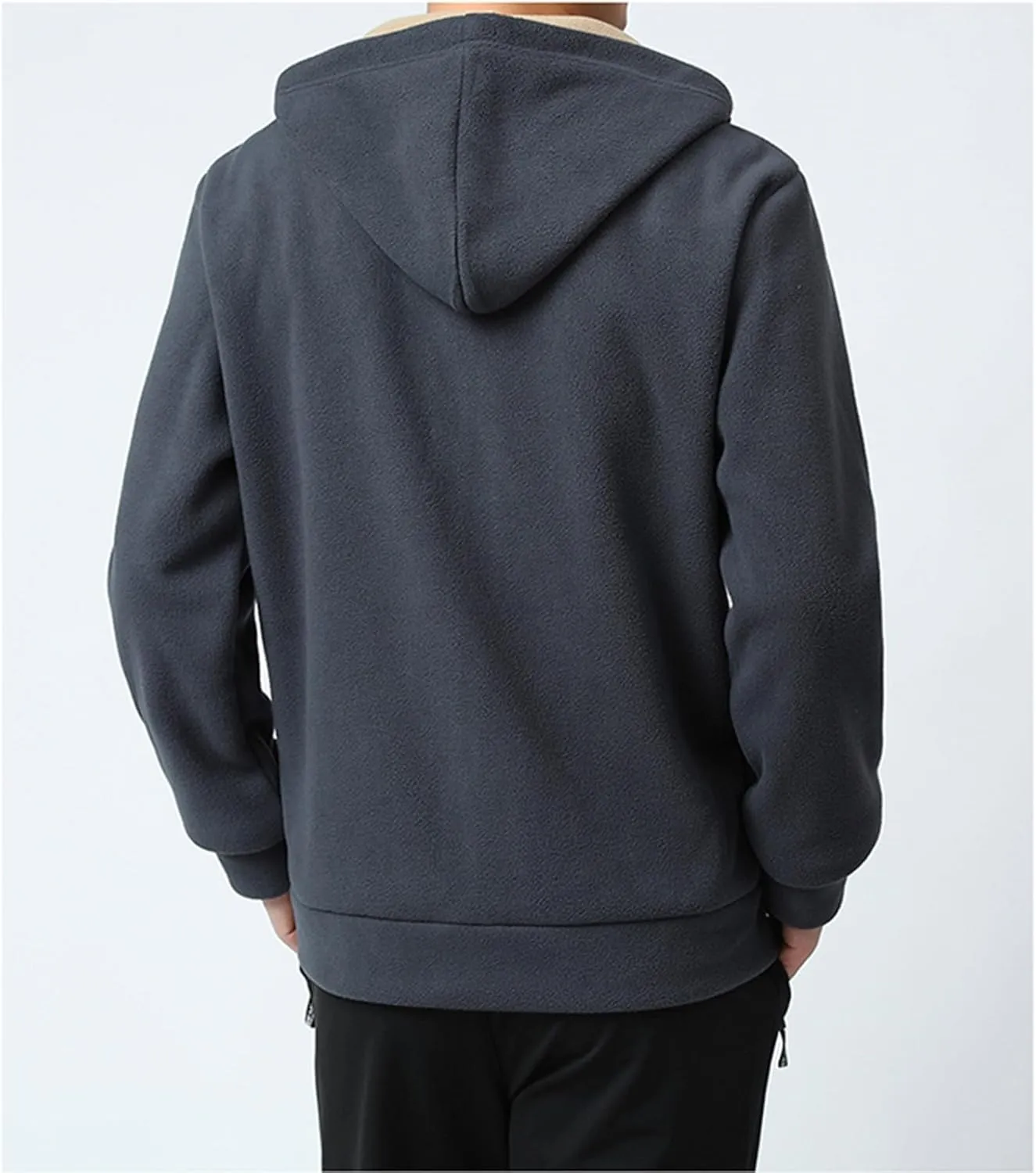 Mens Sherpa Lined Hoodie Zip Up Heavyweight Thermal Sweatshirt Winter Casual Fleece Hoodies