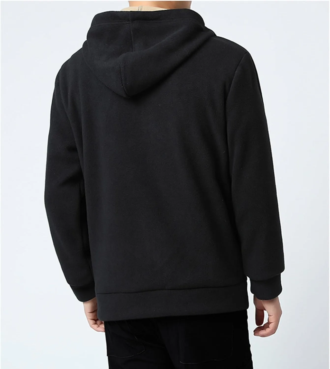 Mens Sherpa Lined Hoodie Zip Up Heavyweight Thermal Sweatshirt Winter Casual Fleece Hoodies