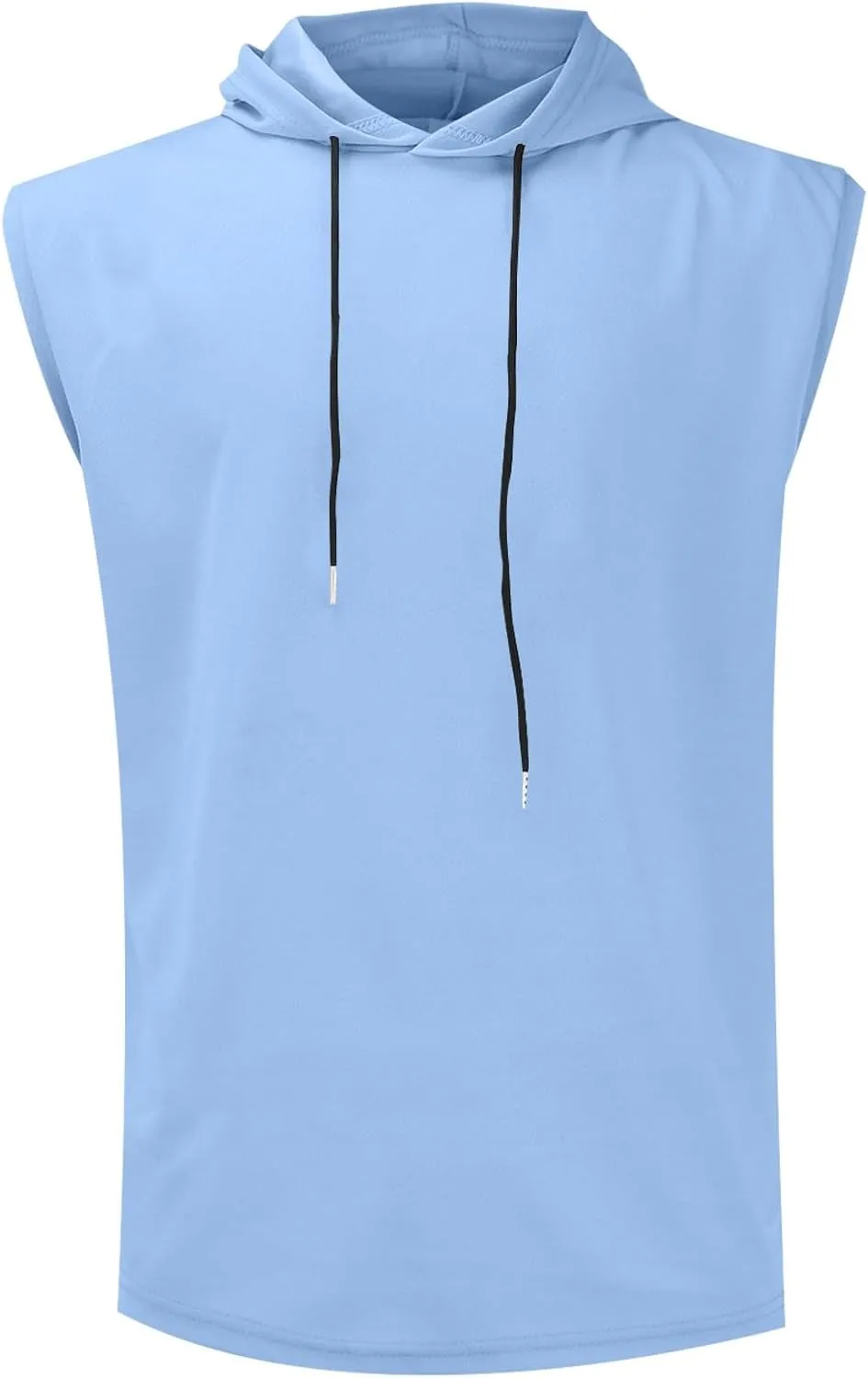 Men's Sleeveless Tank Tops with Hood Athletic Workout Gym Bodybuilding Pullover Summer Sport Basketball Vest Tops