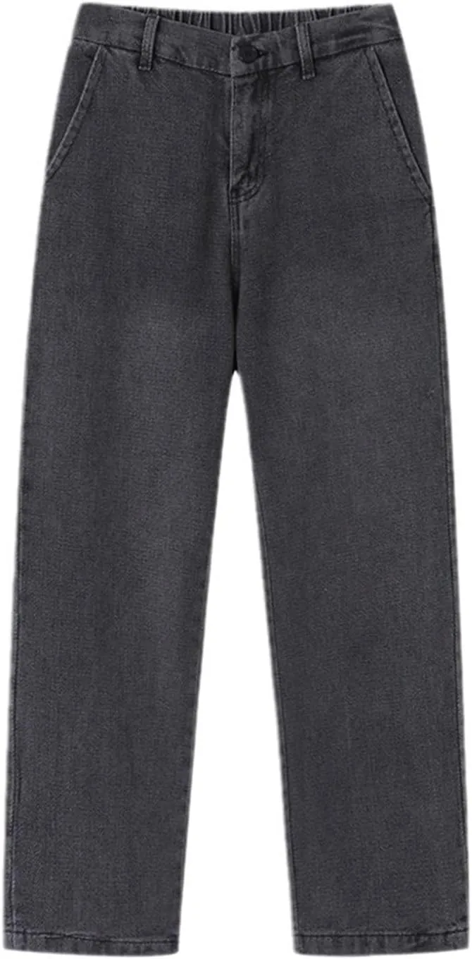 Men's Straight Leg Jeans Relaxed Fit Denim Pants Vintage Loose Trousers