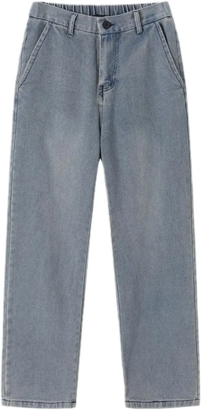 Men's Straight Leg Jeans Relaxed Fit Denim Pants Vintage Loose Trousers