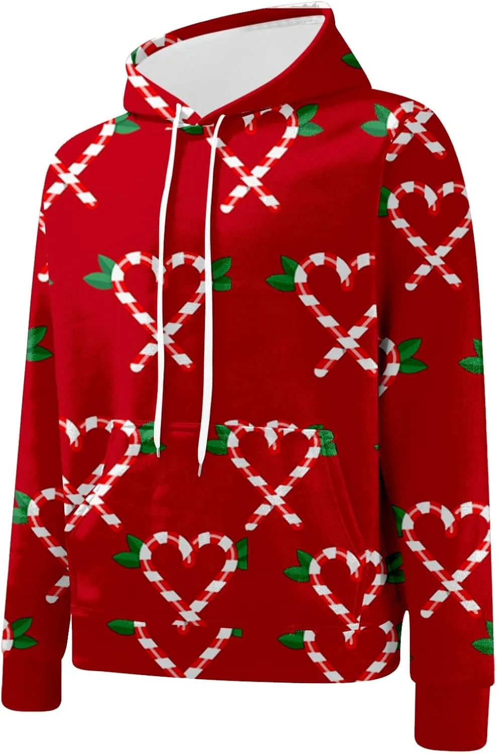 Men's Track Suits 2 Piece Set Active Christmas Drawstring Hooded Long Sleeved Athletic Running 2 Piece Sweatsuits