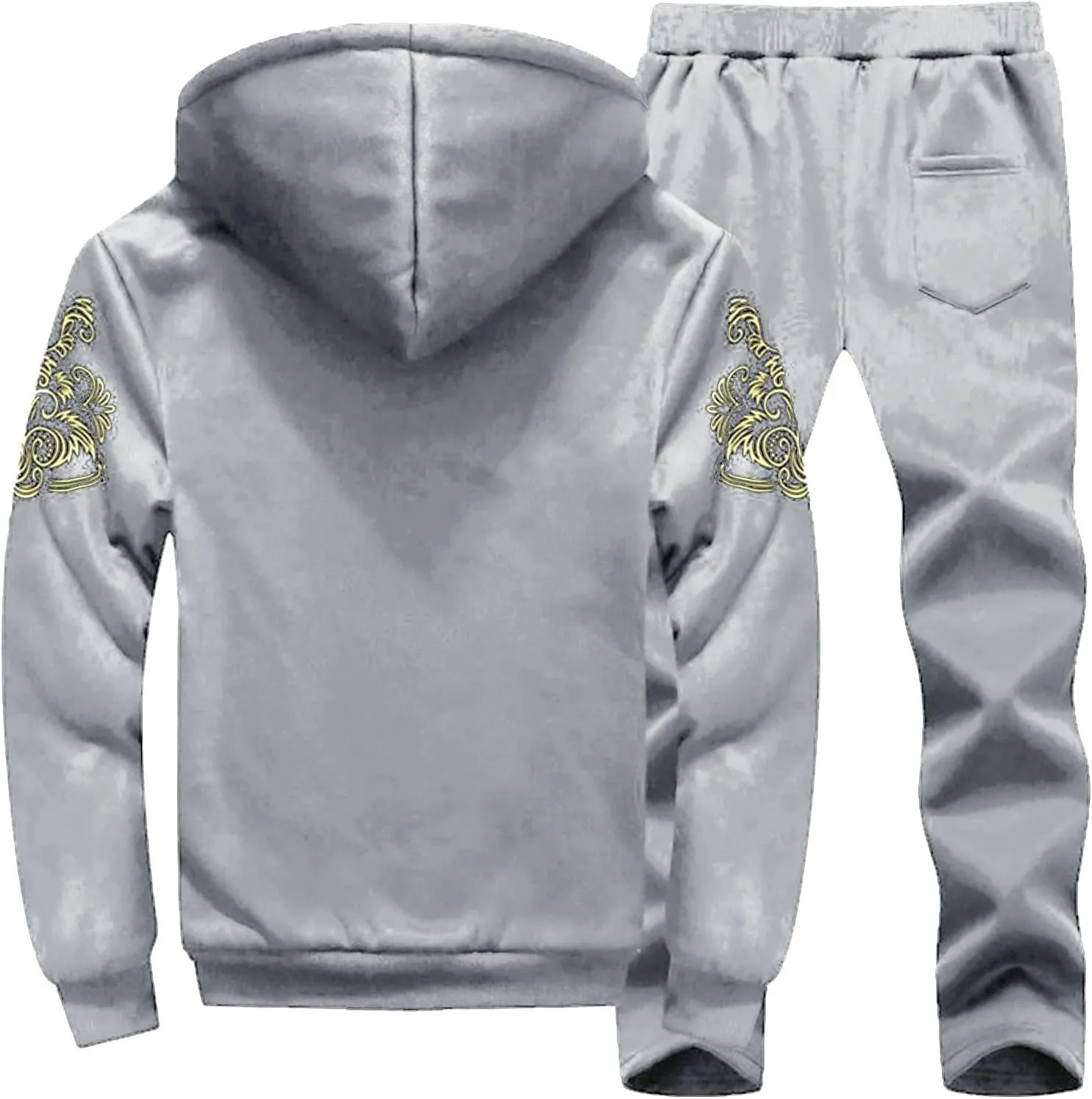Men's Tracksuits 2 Piece Fleece Lined Tracksuit Set Outfits Jogging Sweatsuit Outdoor Athletic Hoodies Sweatpant Sets