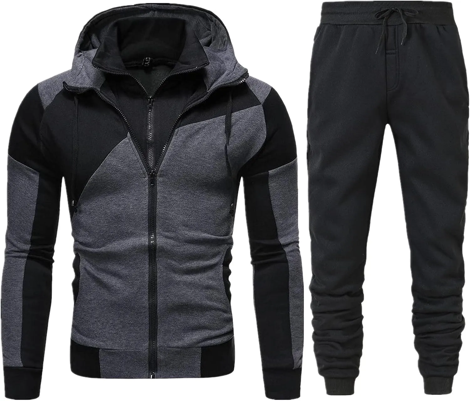 Men's Tracksuits Set 2 Piece Full Zip Casual Jacket Hoodie Sweatsuit Running Sport Pants Long Sleeve Outfits