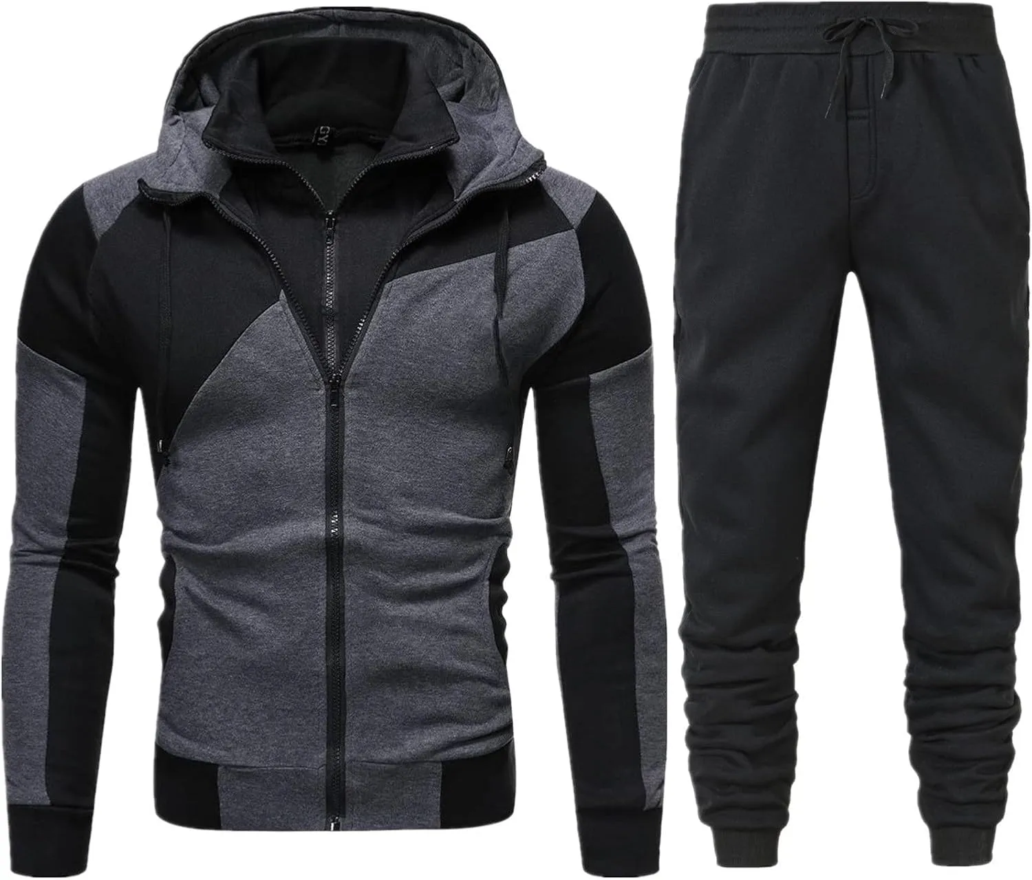 Men's Tracksuits Set 2 Piece Full Zip Casual Jacket Hoodie Sweatsuit Running Sport Pants Long Sleeve Outfits