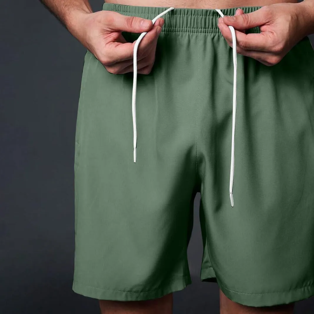 Men's Workout Training Shorts Summer Quick Dry Athletic Crop Pants Casual Elastic Waist Running Shorts with Pockets