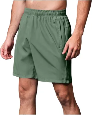 Men's Workout Training Shorts Summer Quick Dry Athletic Crop Pants Casual Elastic Waist Running Shorts with Pockets