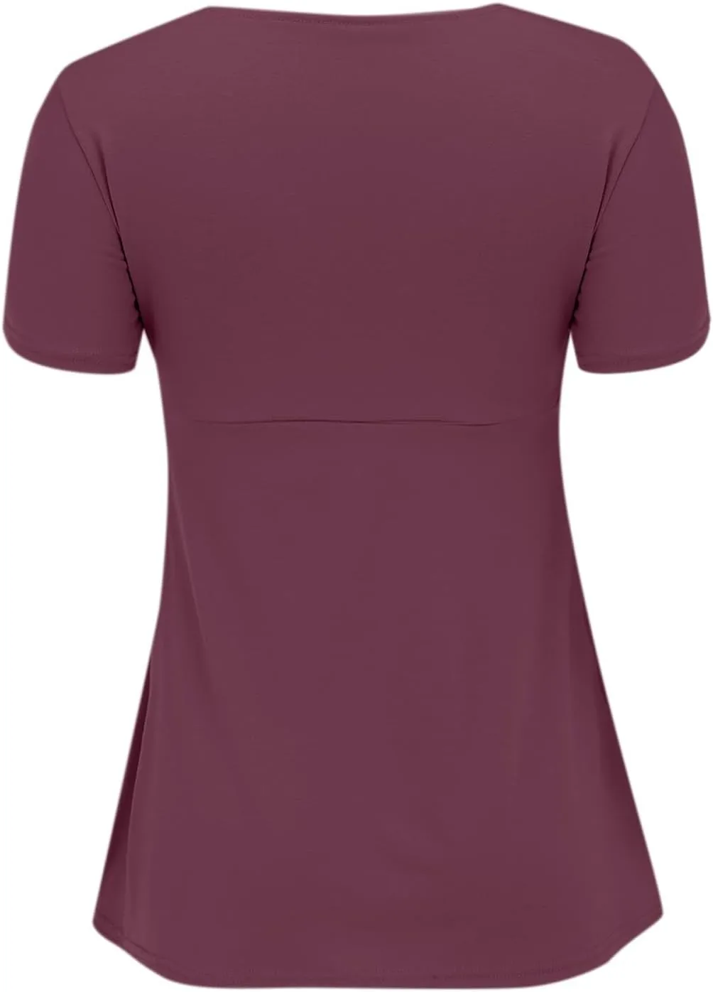 Miyaomn Women's Front Knotted V-Neck Blouse Sexy T Shirts Short Sleeve Slim Fitted Tunic Tops Summer Casual Solid Henley Tees