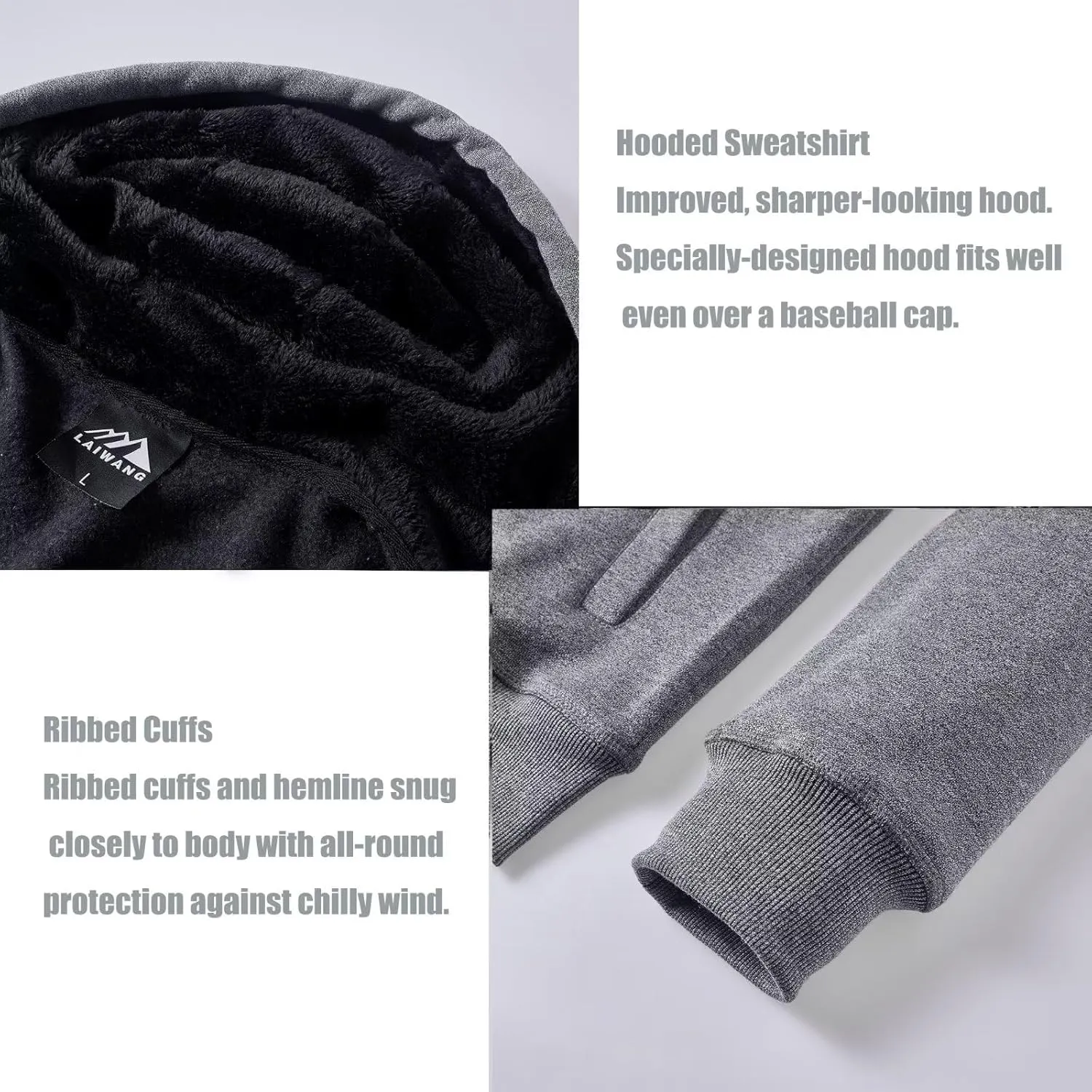 OHSNMAKSL Hoodies for Men sherpa Warm Fleece Hoodie Jacket Sweatshirt Full Zip Sport Workout Coats