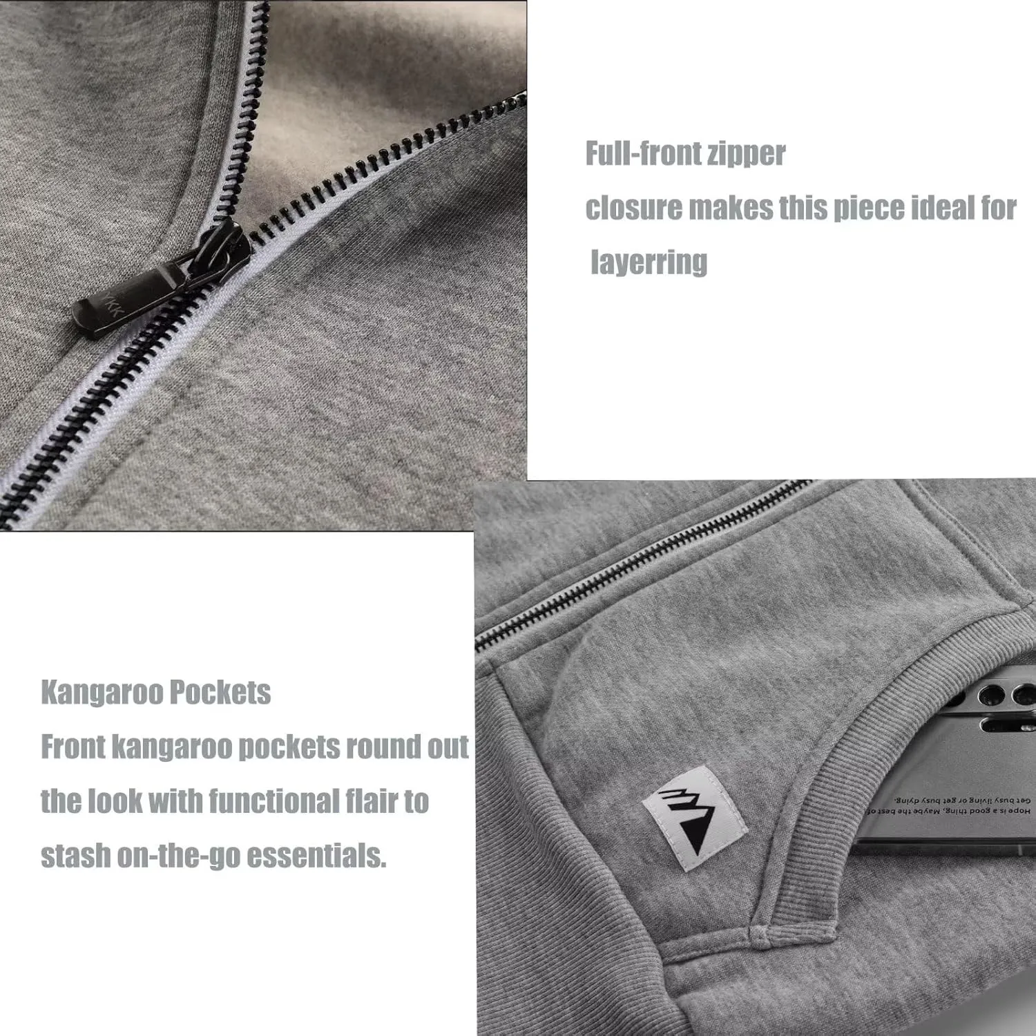 OHSNMAKSL Hoodies for Men sherpa Warm Fleece Hoodie Jacket Sweatshirt Full Zip Sport Workout Coats
