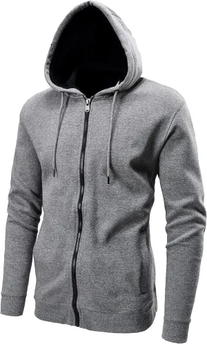 OHSNMAKSL Hoodies for Men sherpa Warm Fleece Hoodie Jacket Sweatshirt Full Zip Sport Workout Coats