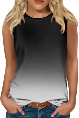 OIOLOYJM Spring Summer Workout Tank Tops for Women 2025 Sleeveless Plus Size Oversized Shirts Blouses Beach Clothes for Women