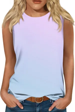 OIOLOYJM Spring Summer Workout Tank Tops for Women 2025 Sleeveless Plus Size Oversized Shirts Blouses Beach Clothes for Women