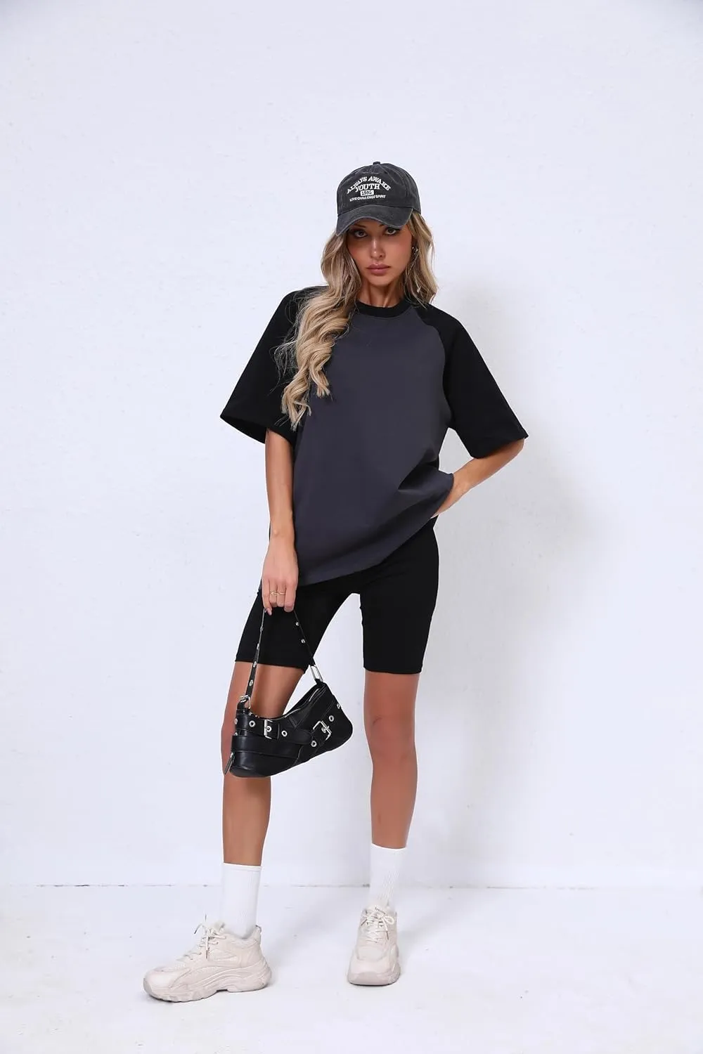 Oversized Short Sleeve T Shirts for Women Summer Workout Casual Tops Loose Fit Cute Basic Tees