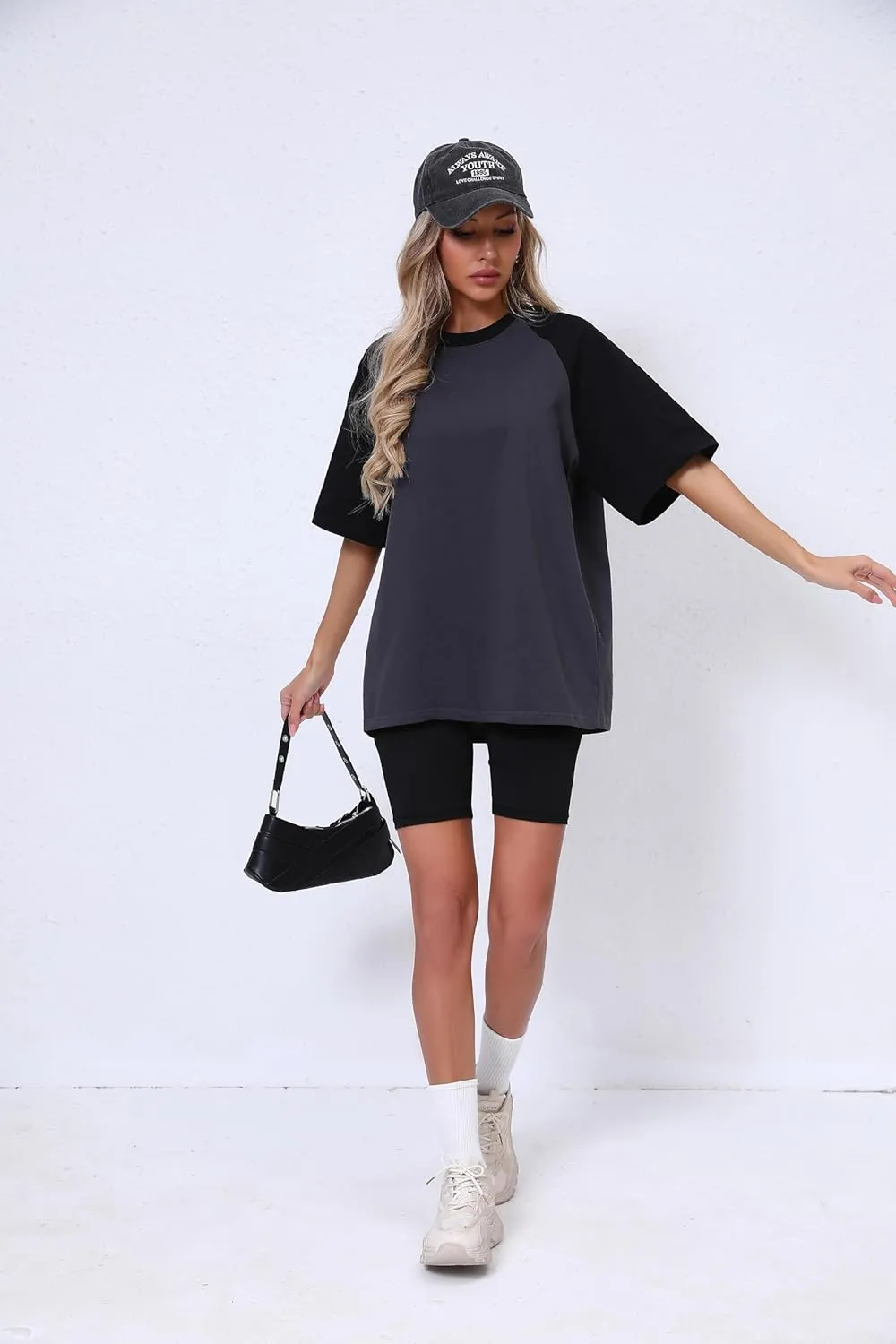 Oversized Short Sleeve T Shirts for Women Summer Workout Casual Tops Loose Fit Cute Basic Tees