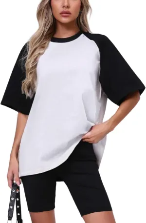Oversized Short Sleeve T Shirts for Women Summer Workout Casual Tops Loose Fit Cute Basic Tees