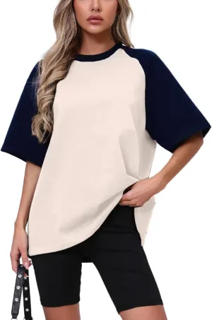 Oversized Short Sleeve T Shirts for Women Summer Workout Casual Tops Loose Fit Cute Basic Tees