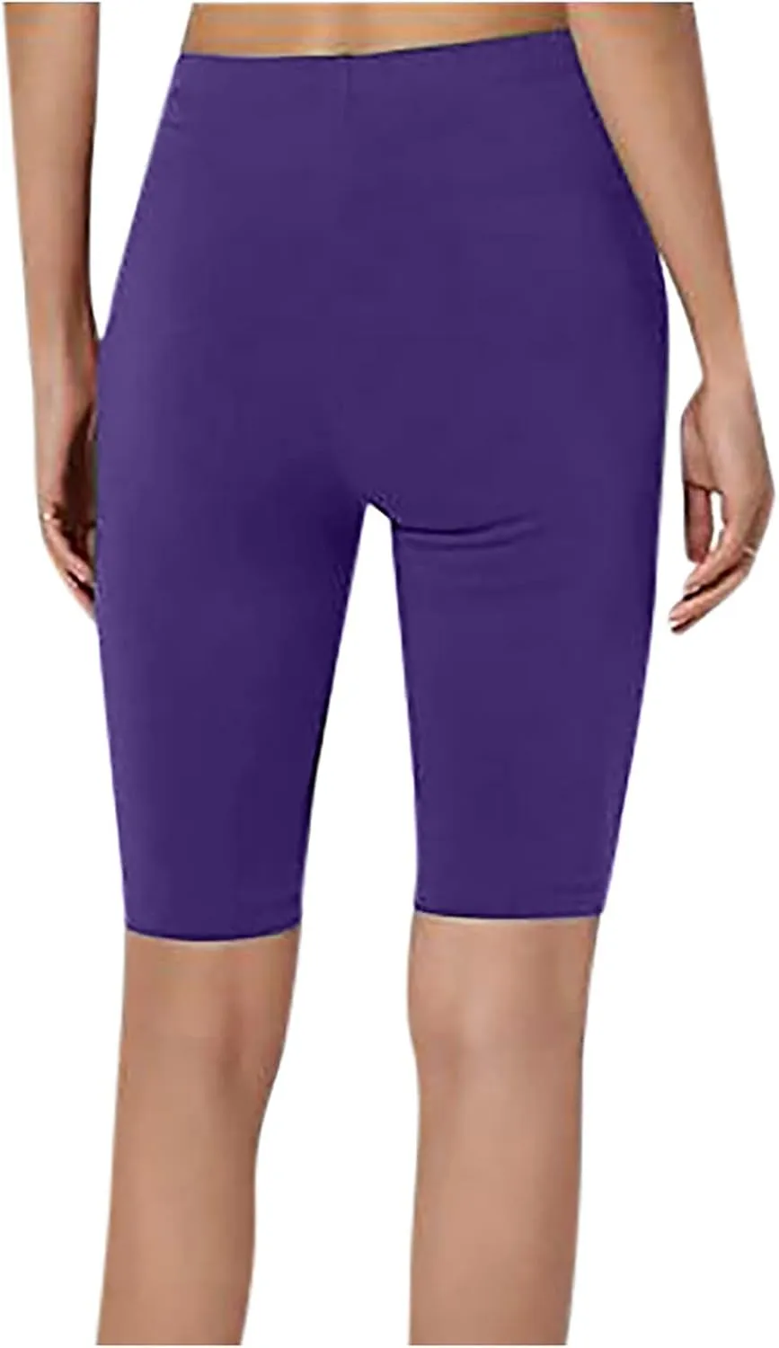 Plus Size Leggings for Women High Waisted Athletic Yoga Shorts Summer Casual Lightweight Soft Workout Lounge Shorts
