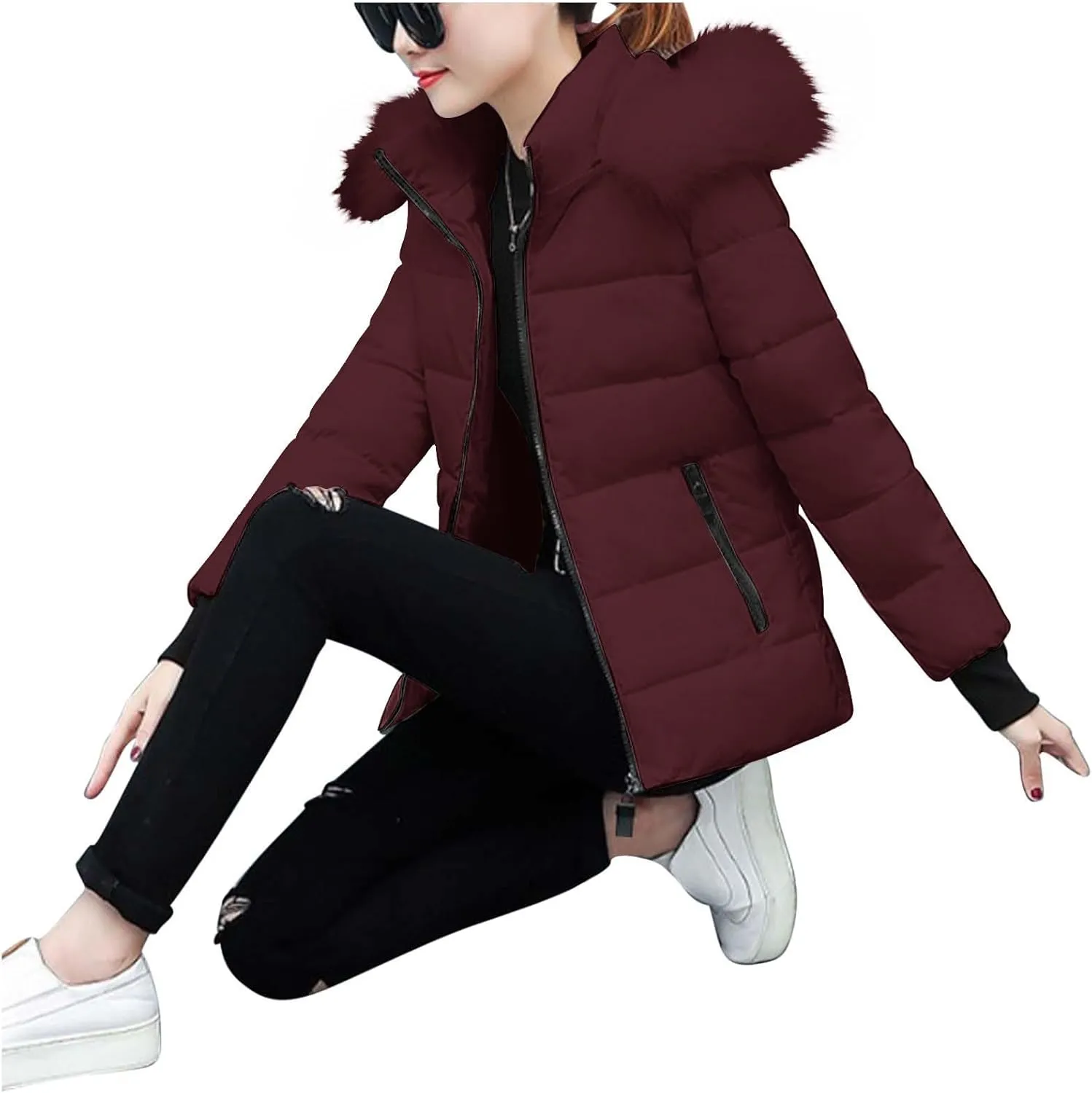 Puffer Coats for Women Waterproof Short Puffer Jacket Thickened Down Jacket Warm Winter Coat Puffer Parka Jacket Coat