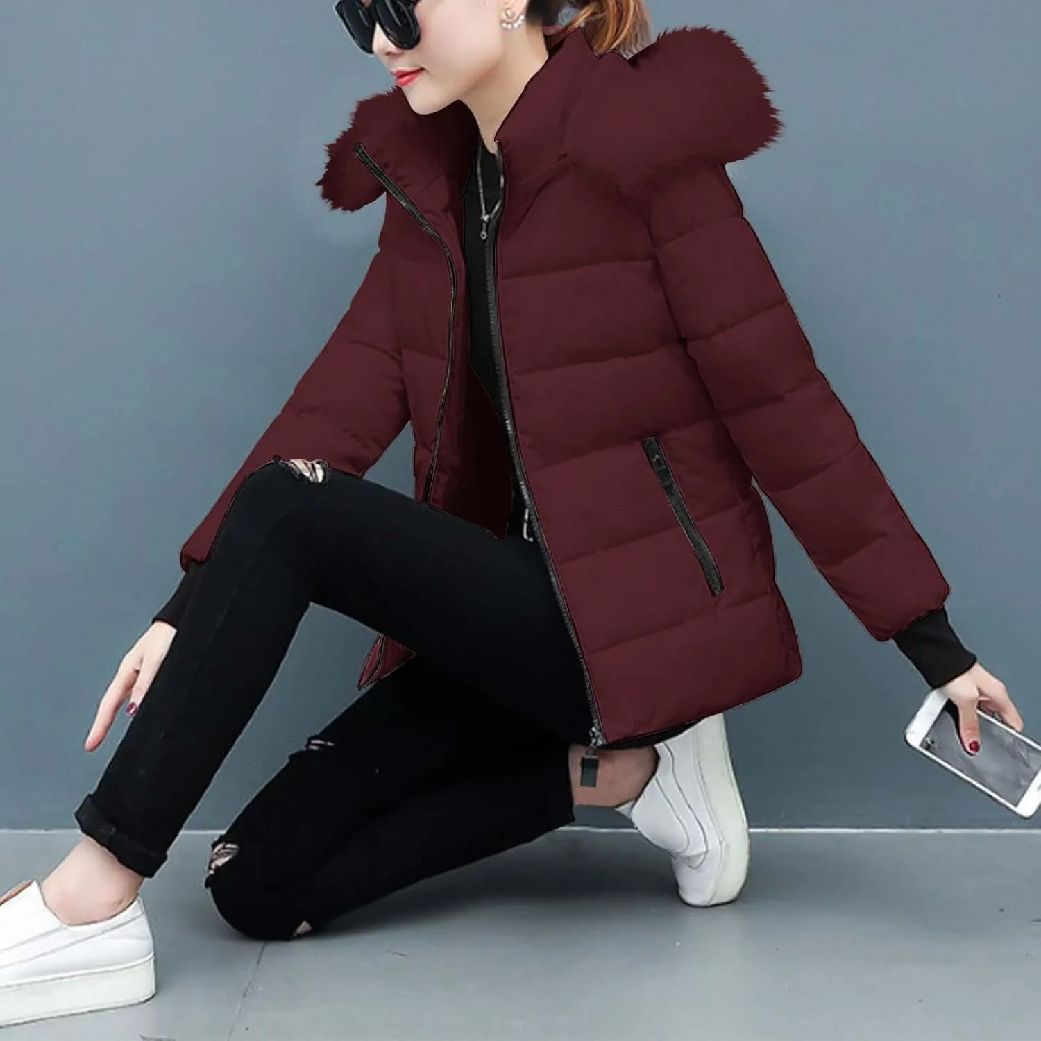 Puffer Coats for Women Waterproof Short Puffer Jacket Thickened Down Jacket Warm Winter Coat Puffer Parka Jacket Coat