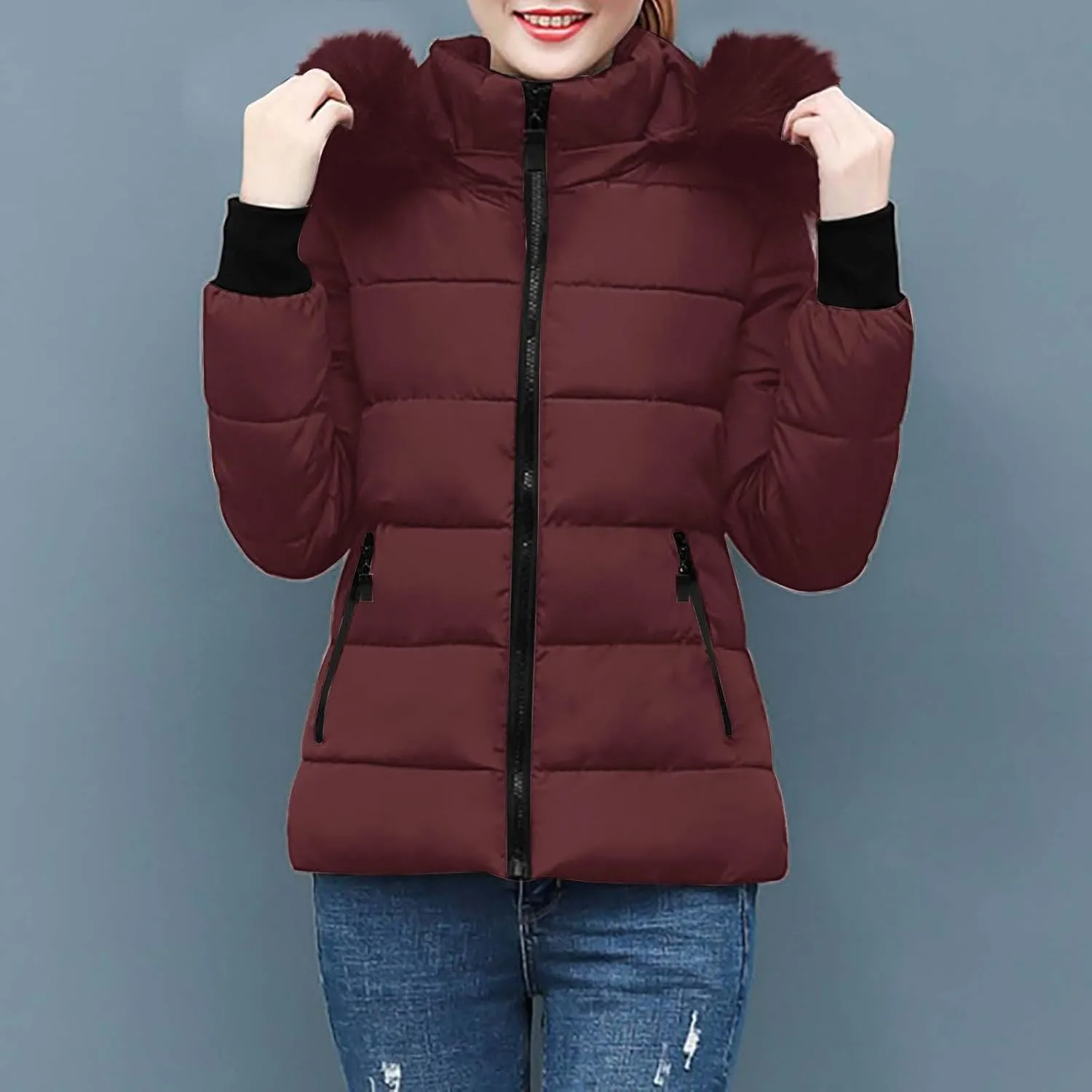 Puffer Coats for Women Waterproof Short Puffer Jacket Thickened Down Jacket Warm Winter Coat Puffer Parka Jacket Coat