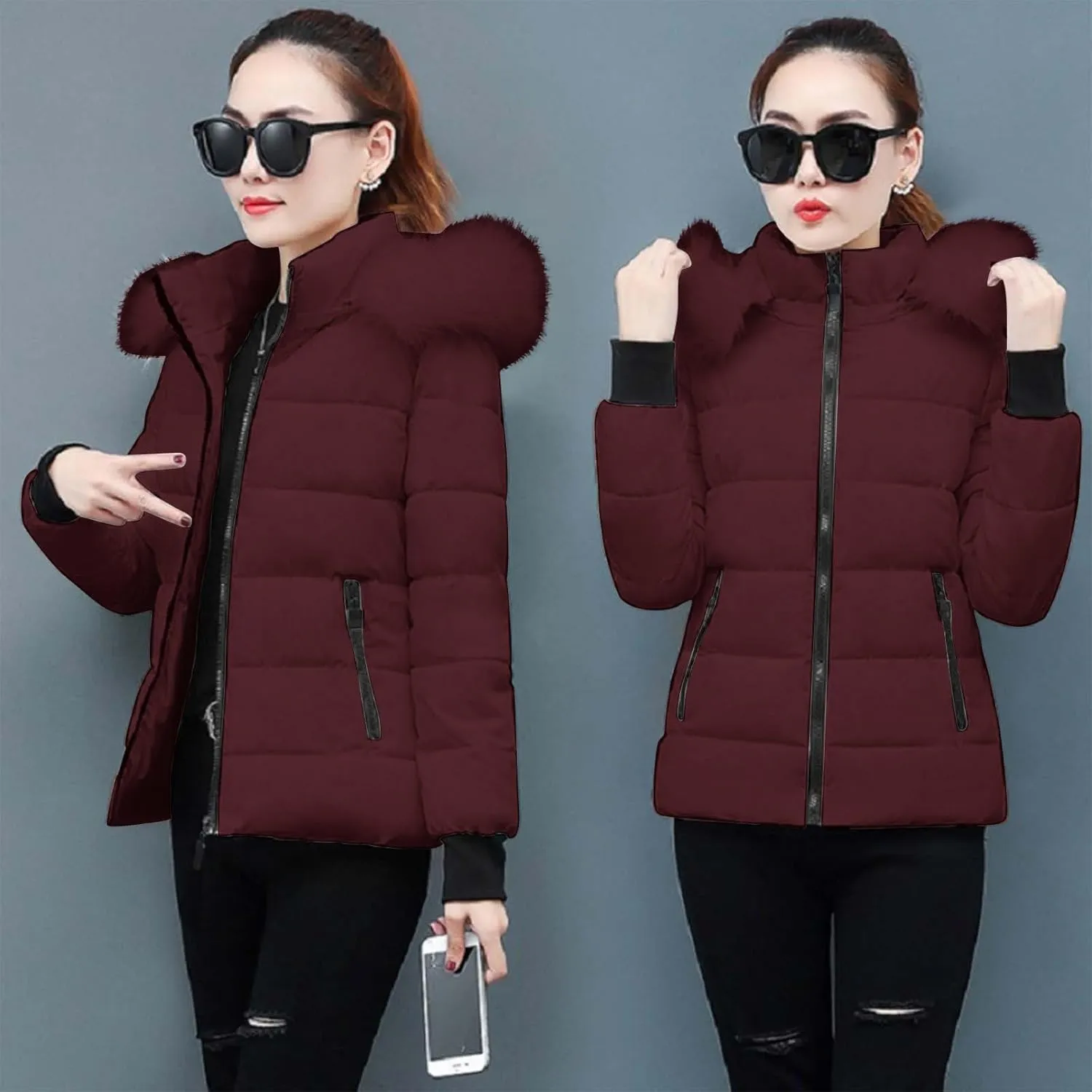 Puffer Coats for Women Waterproof Short Puffer Jacket Thickened Down Jacket Warm Winter Coat Puffer Parka Jacket Coat