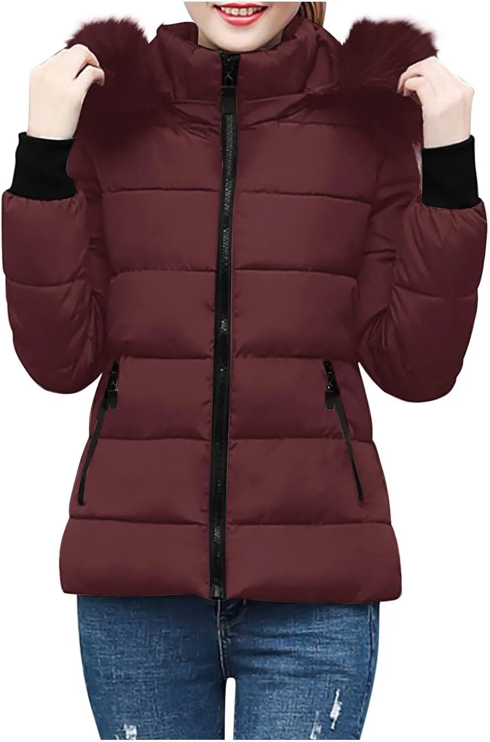 Puffer Coats for Women Waterproof Short Puffer Jacket Thickened Down Jacket Warm Winter Coat Puffer Parka Jacket Coat