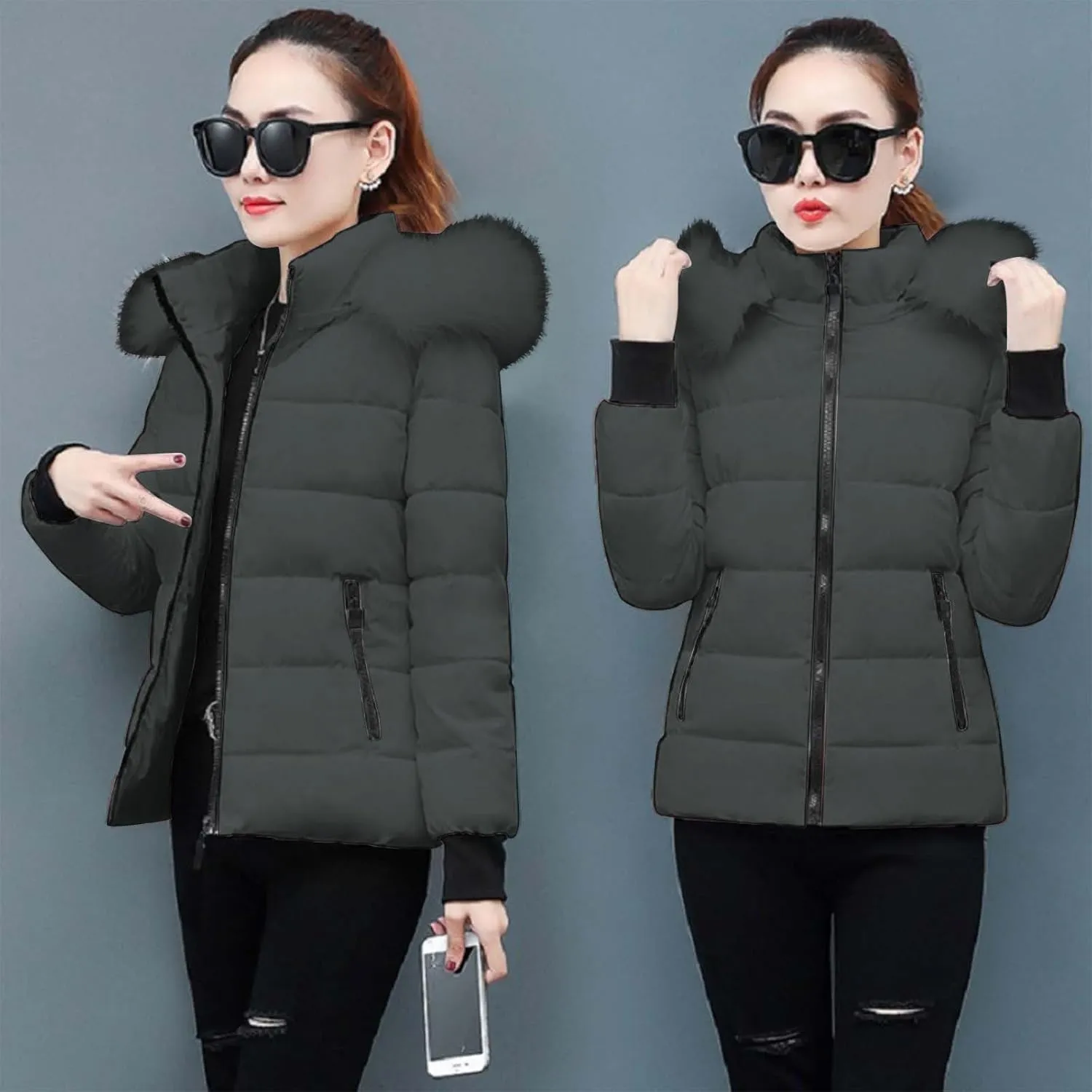 Puffer Coats for Women Waterproof Short Puffer Jacket Thickened Down Jacket Warm Winter Coat Puffer Parka Jacket Coat