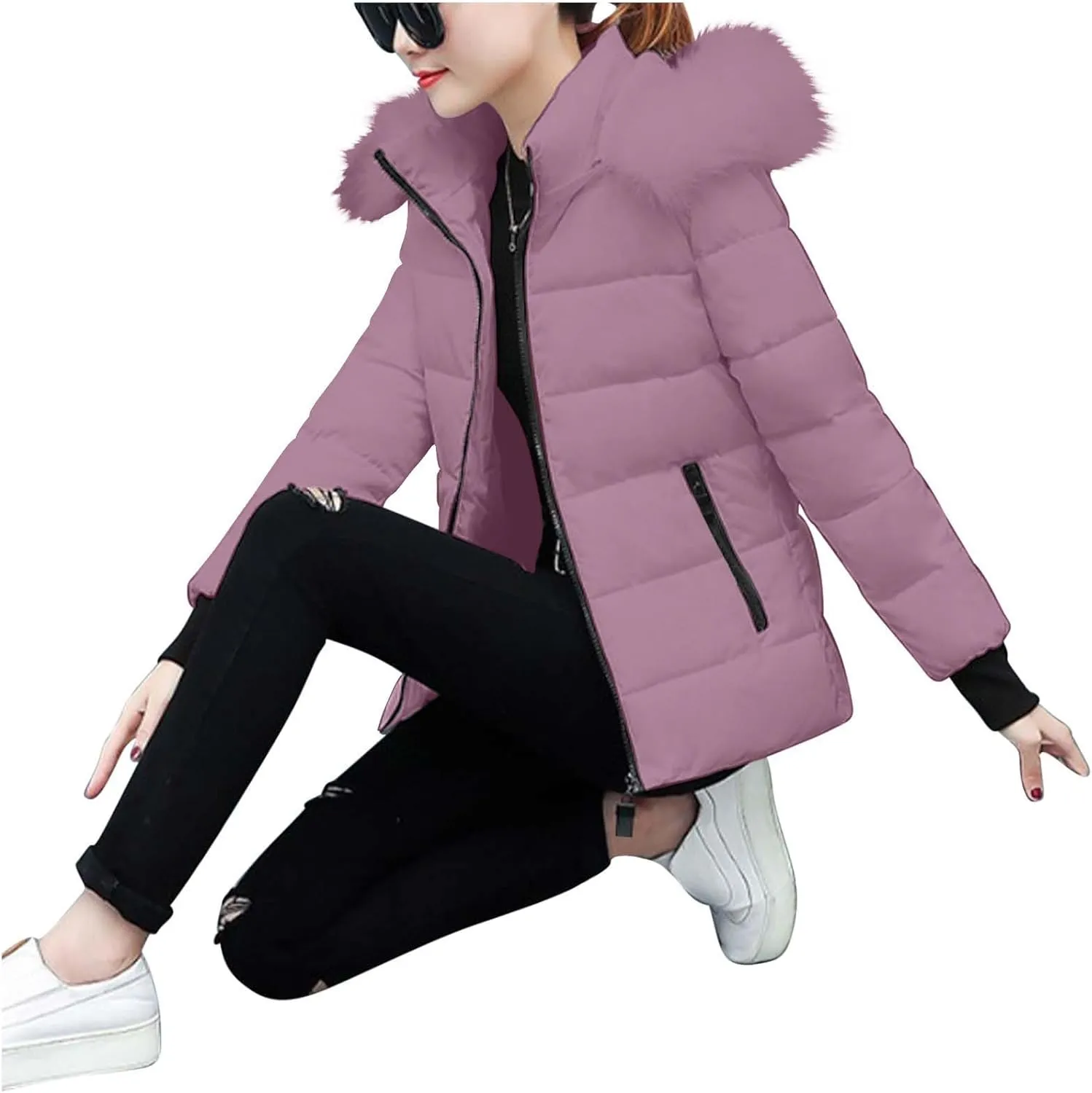 Puffer Coats for Women Waterproof Short Puffer Jacket Thickened Down Jacket Warm Winter Coat Puffer Parka Jacket Coat