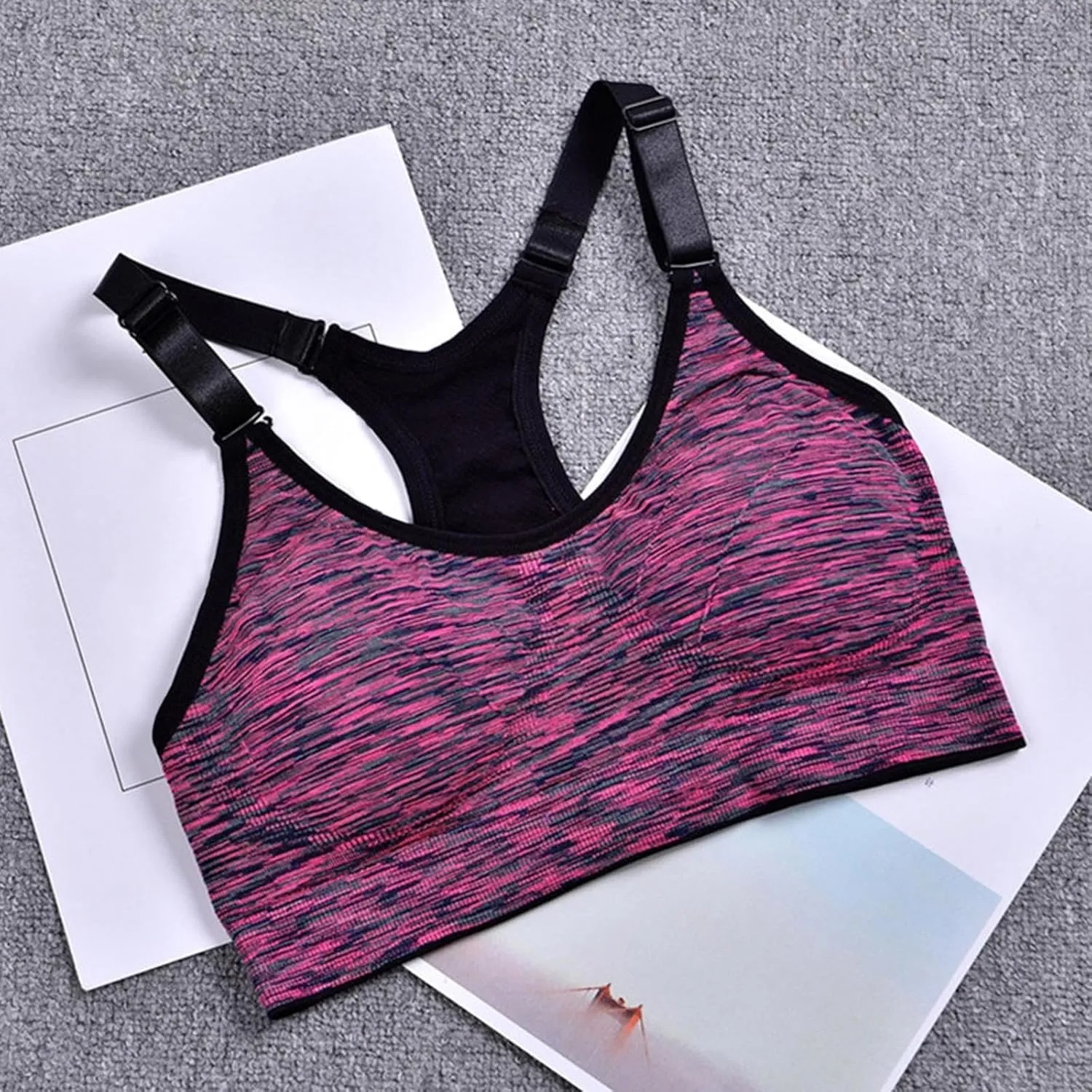 Racerback Sports Bras for Women High Impact Full Coverage No Underwear Yoga Bra Comfort Quick Dry Workout Push Up Bras