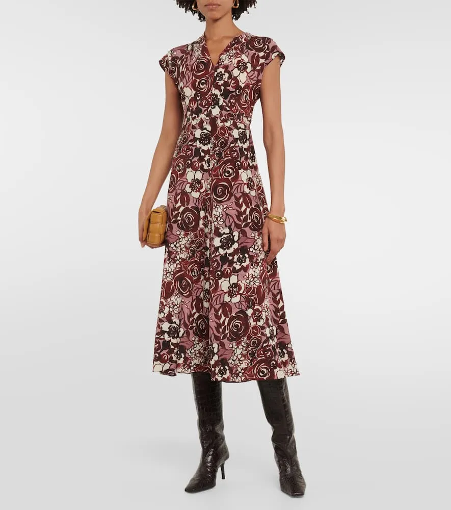 'S Max Mara Affetto floral silk midi dress