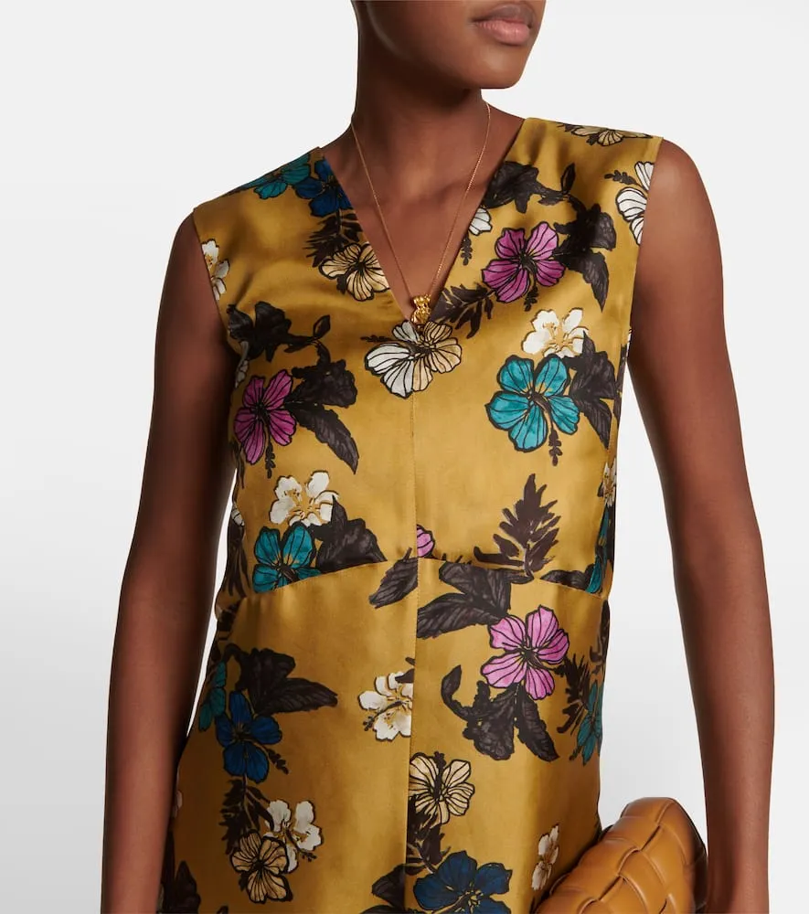 'S Max Mara Cuore floral silk satin midi dress