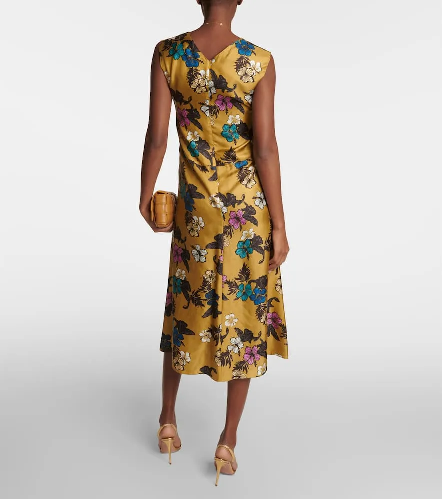 'S Max Mara Cuore floral silk satin midi dress