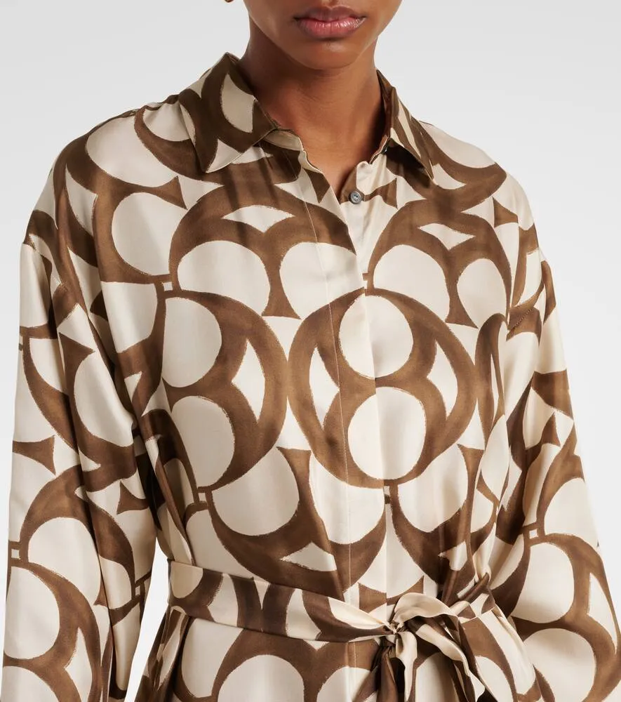 'S Max Mara Ileana printed silk twill shirt dress