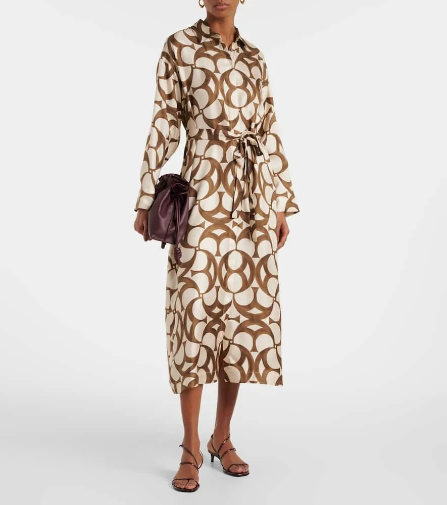 'S Max Mara Ileana printed silk twill shirt dress