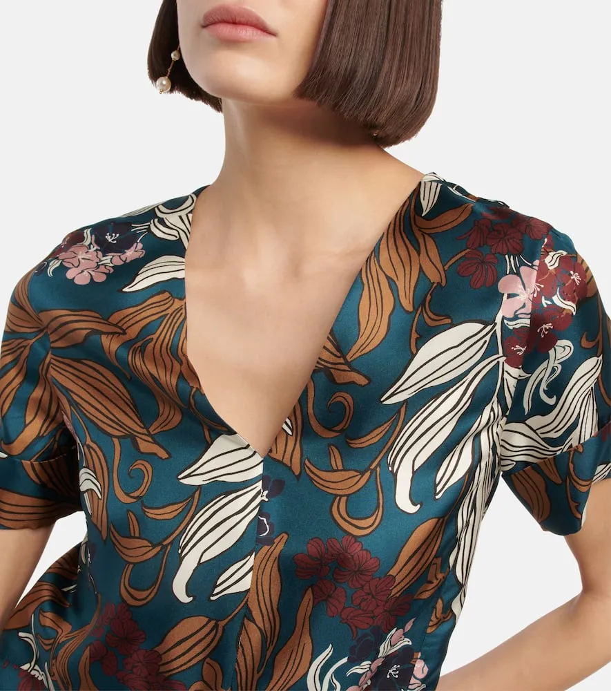 'S Max Mara Paolo floral silk midi dress