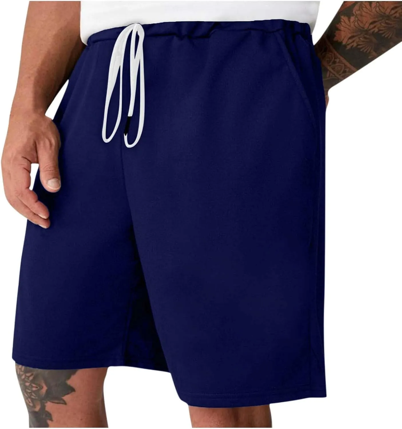 Shorts for Men Beach Cotton Summer Trouser Casual Drawstring Elastic Waist Pant 2025 Baggy Going Out Workout Shorts