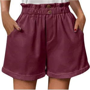 Shorts for Women Comfy Summer Shorts Elastic Waist Shorts Casual Lightweight Shorts Travel Shorts with Pockets